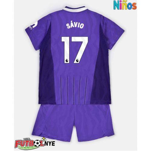 Camiseta Tottenham Hotspur Savio #17 Tercera Equipación para niños 2026-27 manga corta (+ pantalones cortos)